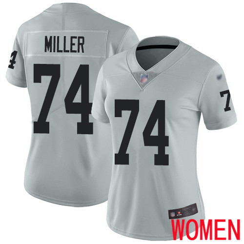Oakland Raiders Limited Silver Women Kolton Miller Jersey NFL Football #74 Inverted Legend Jersey->youth nfl jersey->Youth Jersey